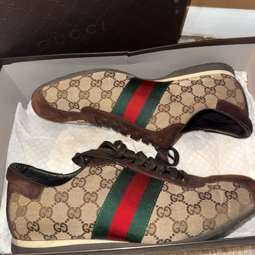 Mens Vintage Gucci Guccissima Sneakers (Men’s Sz 12) - Picture 3 of 14